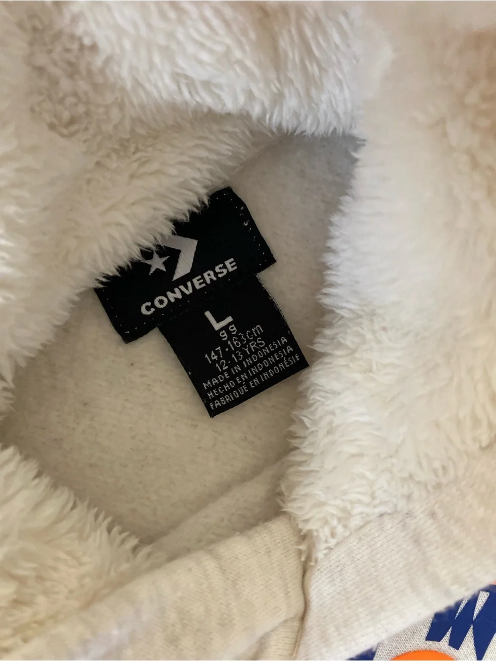 Converse All Star beige fleece boys Hoodie 12/13